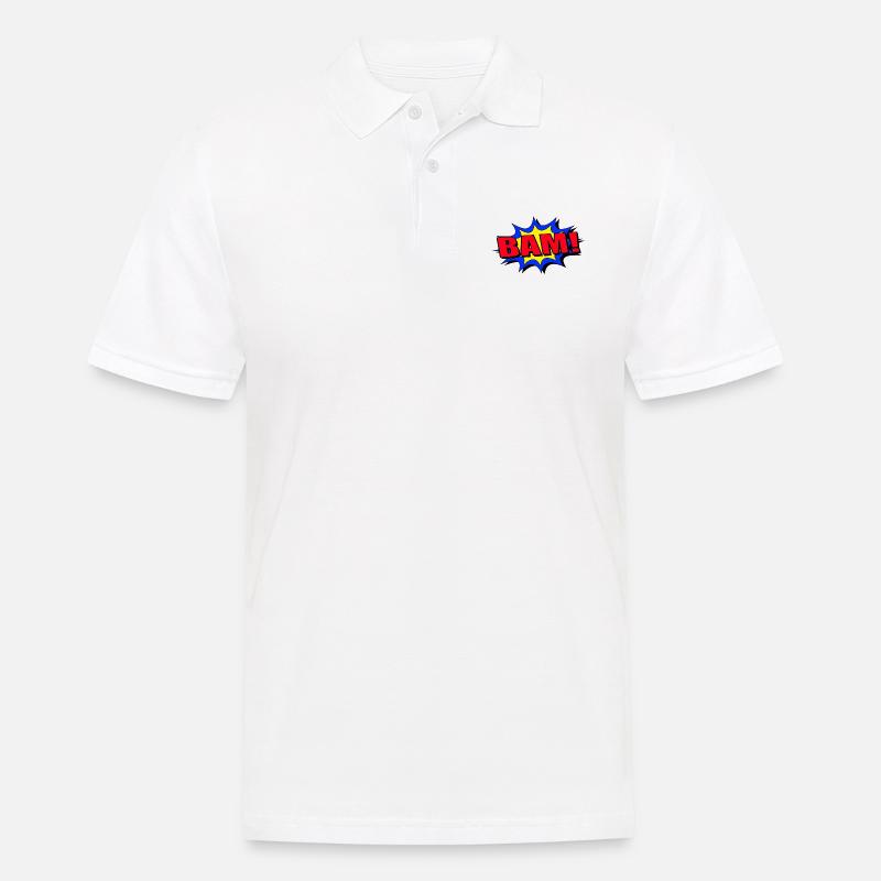 Bam Comic Slogan - Männer Poloshirt - Weiß
