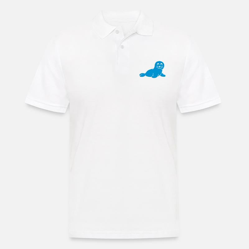 Robbe - Männer Poloshirt - Weiß