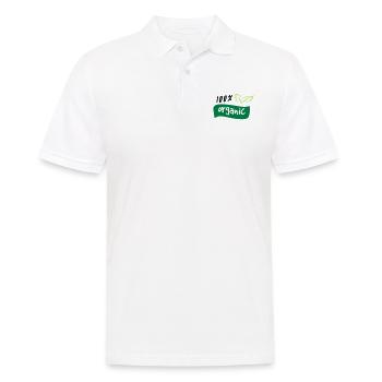 100% Bio Bio Green Logo Natur Öko Bio - Polo Homme - blanc - Devant - Kai (181cm)