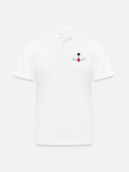 Hundegesicht Lustige Hundeschnauze Hunde Nase Mund - Männer Poloshirt - Weiß