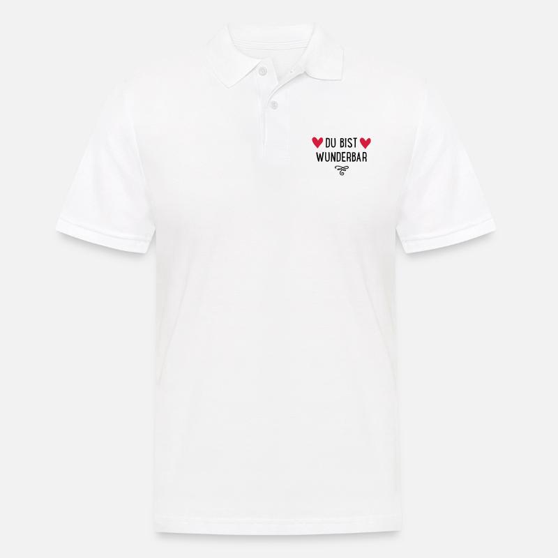 Du bist wunderbar - Männer Poloshirt - Weiß