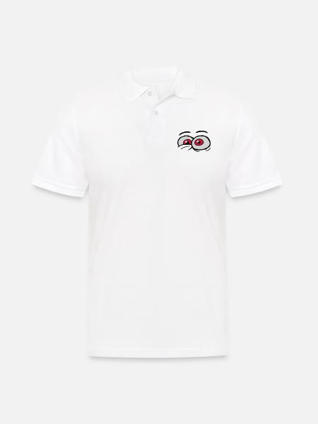 Comic Eyes Crazy Design - Men's Polo Shirt - white