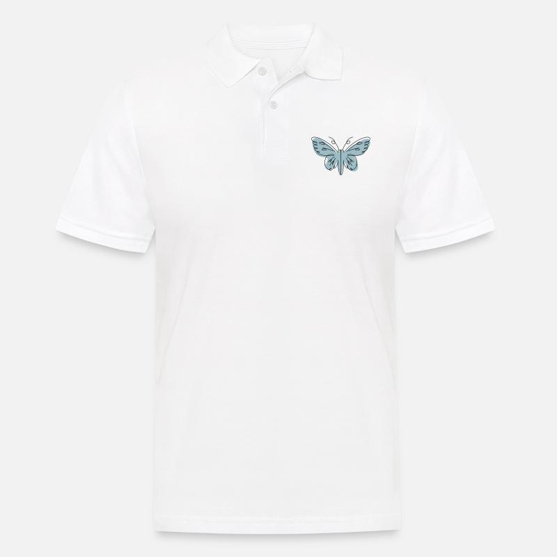 Abstraktes Design Schmetterling - Männer Poloshirt - Weiß