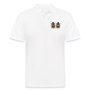 2 hiboux chapeau haut de forme monocle verres riches messieurs - Polo Homme - blanc - Devant - Kai (181cm)