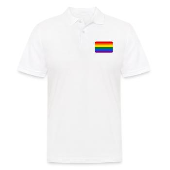 RAINBOW FLAG round corner 400 dpi - Männer Poloshirt - Weiß - Vorne - Kai (181cm)