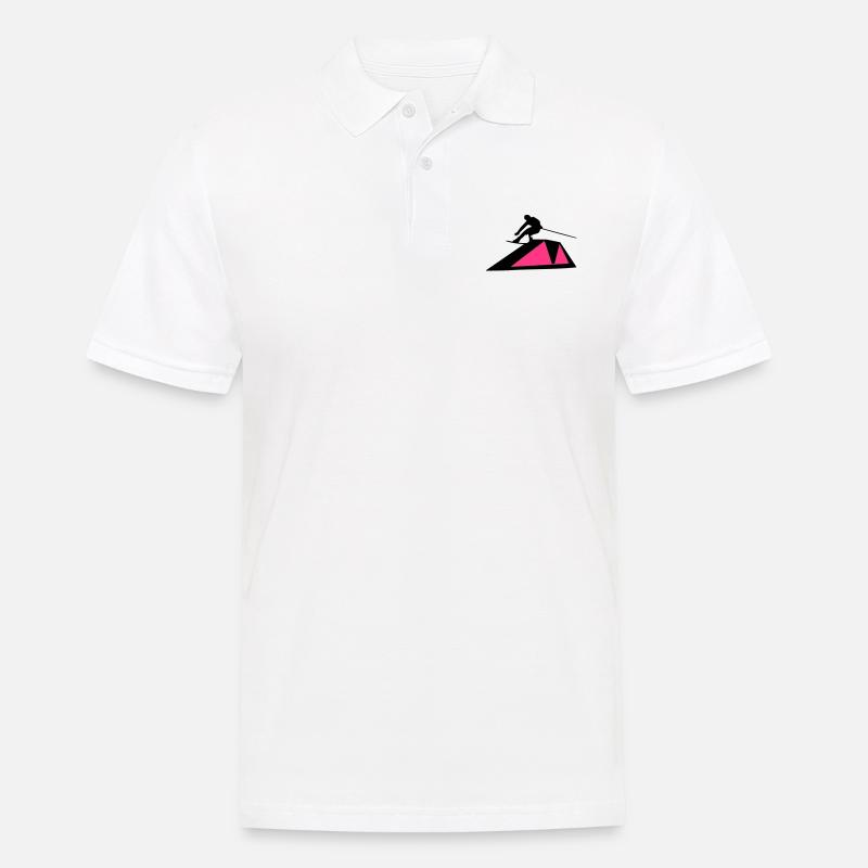 Wakeboarder/Wakeboard - Männer Poloshirt - Weiß
