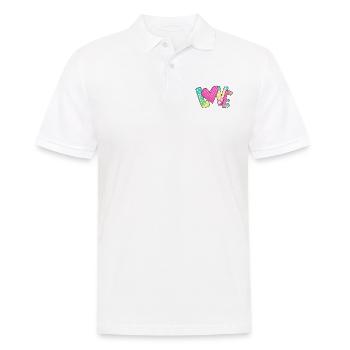 Liebe kunterbunt - Männer Poloshirt - Weiß - Vorne - Kai (181cm)