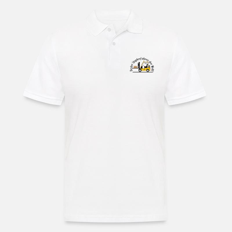 Staplerfahrer mit Bier beste Staplerfahrer - Männer Poloshirt - Weiß