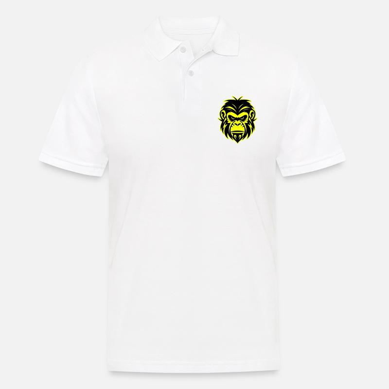 Affe Kopf Porträt Symbol - Männer Poloshirt - Weiß