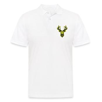 Hirsch Kopf Porträt Symbol - Männer Poloshirt - Weiß - Vorne - Kai (181cm)