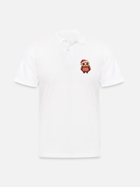 Owl Christmas Comic - Men's Polo Shirt - white