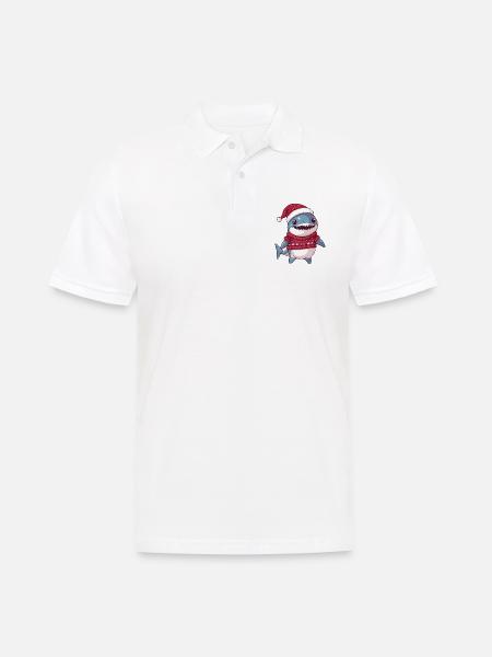 Shark Christmas Comic - Men's Polo Shirt - white
