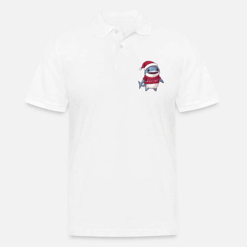 Hai Weihnachten Comic - Männer Poloshirt - Weiß