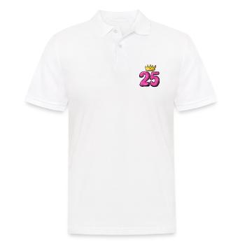 25 Zahl Krone - Männer Poloshirt - Weiß - Vorne - Kai (181cm)