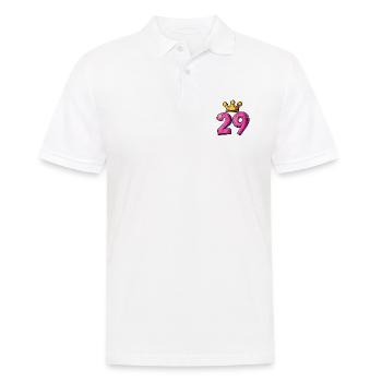 29 Zahl Krone - Männer Poloshirt - Weiß - Vorne - Kai (181cm)