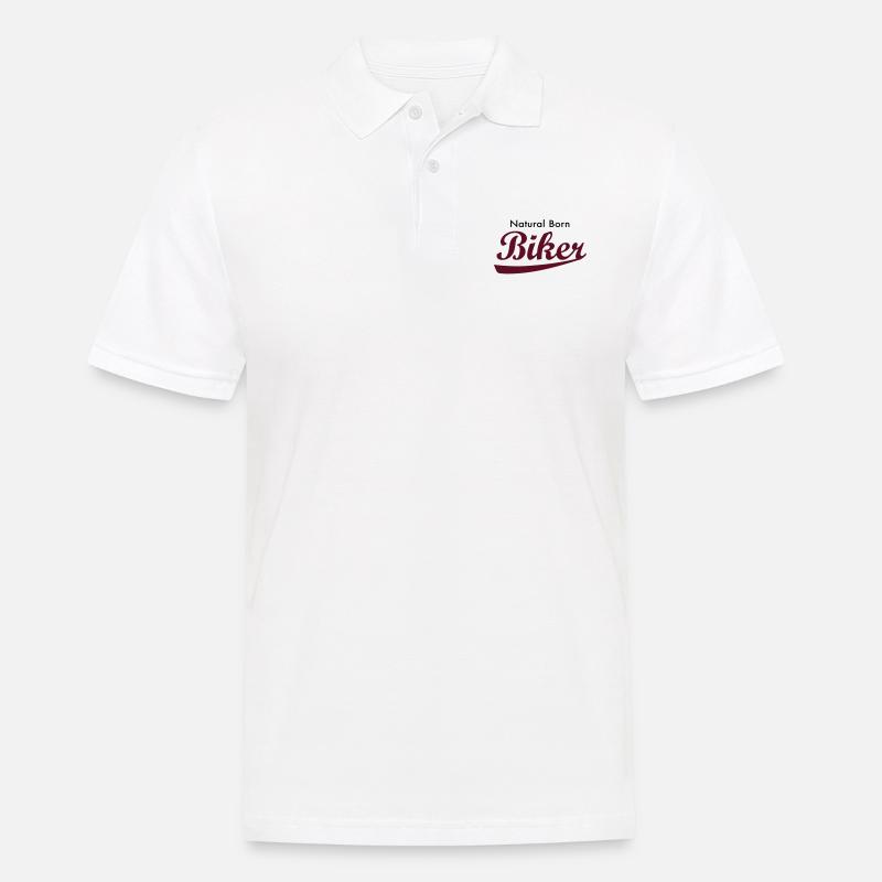 Natural Born Biker - Männer Poloshirt - Weiß