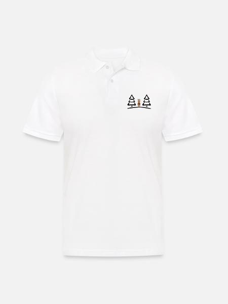 Weihnachten, Rentiere - Männer Poloshirt - Weiß
