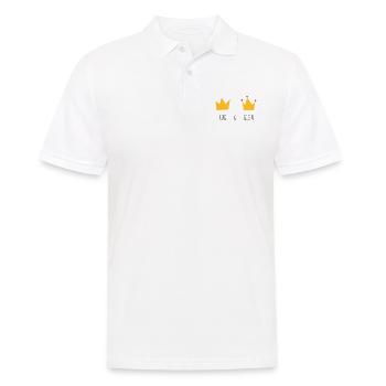 King and Queen Krone Herz Braut Bräutigam Mr Mrs & - Männer Poloshirt - Weiß - Vorne - Kai (181cm)