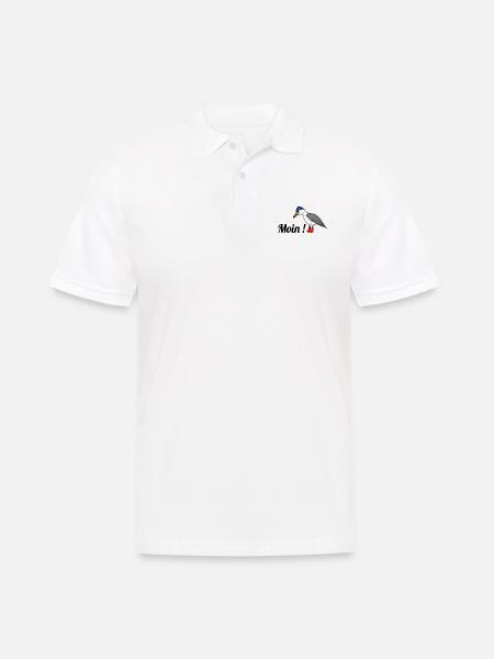 Moin, Möwe - Männer Poloshirt - Weiß