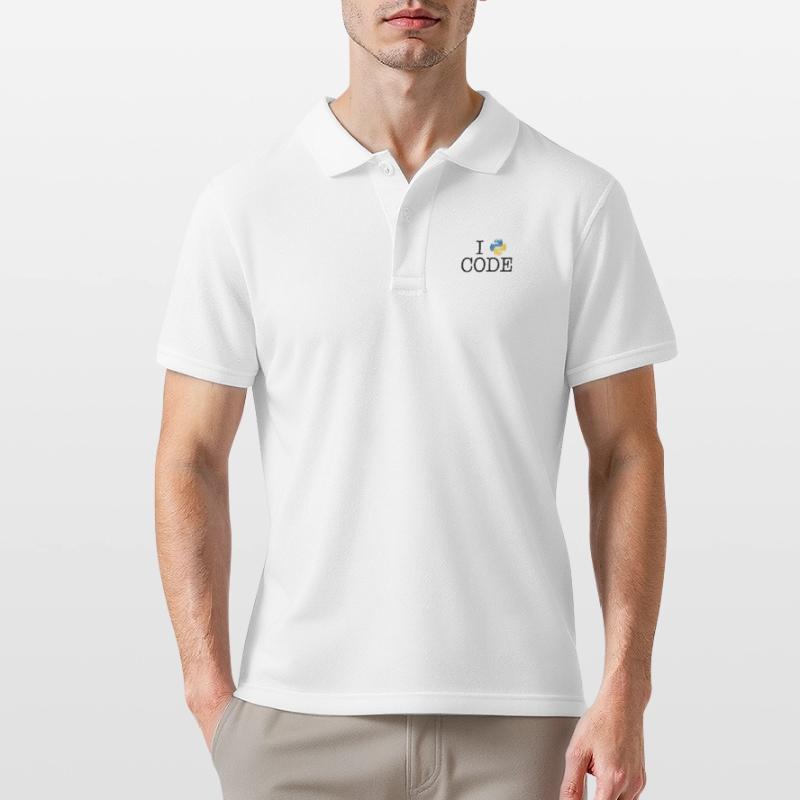 I love code - Python Polo Homme