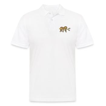 Glückliches hängendes Faultier - Männer Poloshirt - Weiß - Vorne - Kai (181cm)