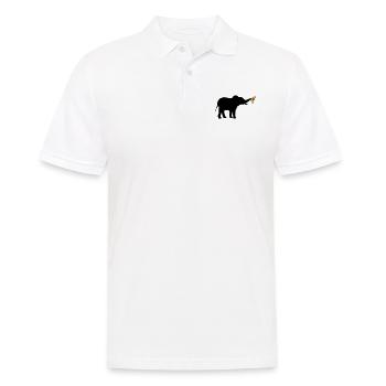 Large Banana Elephant Silhouette - Men's Polo Shirt - white - Front - Kai (181cm)