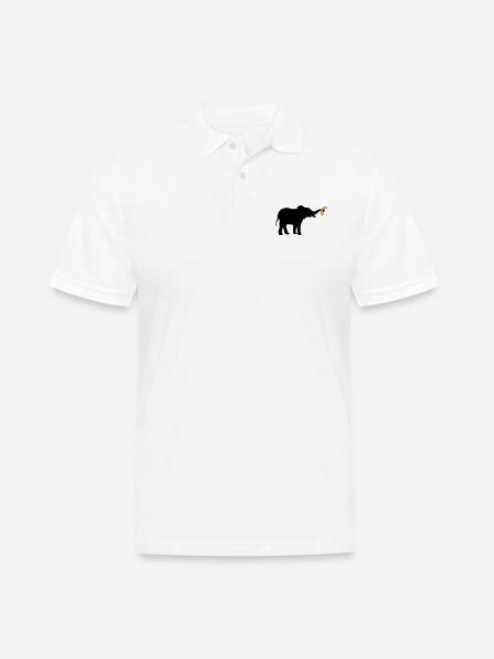 Large Banana Elephant Silhouette - Men's Polo Shirt - white