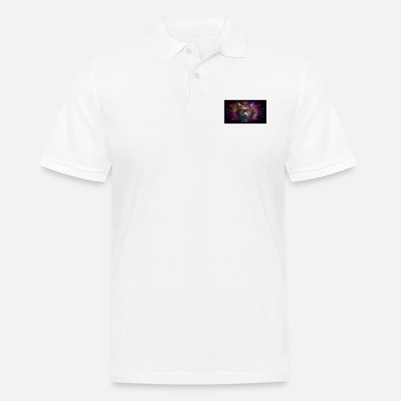 Hypnotischer Waschbär in der 5. Dimension - Männer Poloshirt - Weiß