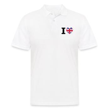 I love UK - Männer Poloshirt - Weiß - Vorne - Kai (181cm)