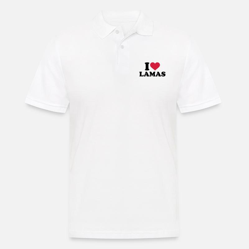 Lama - Männer Poloshirt - Weiß