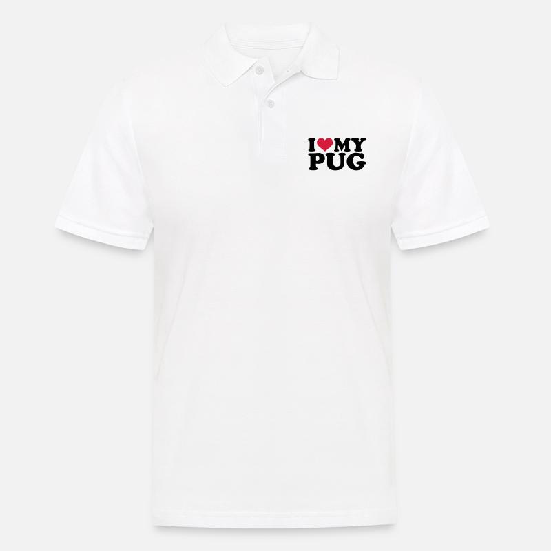 Mops - Männer Poloshirt - Weiß