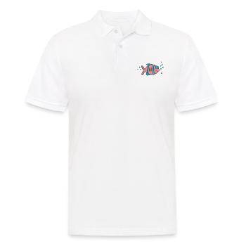 Poisson Cichlide Eau Mer Graffiti Dessin - Polo Homme - blanc - Devant - Kai (181cm)