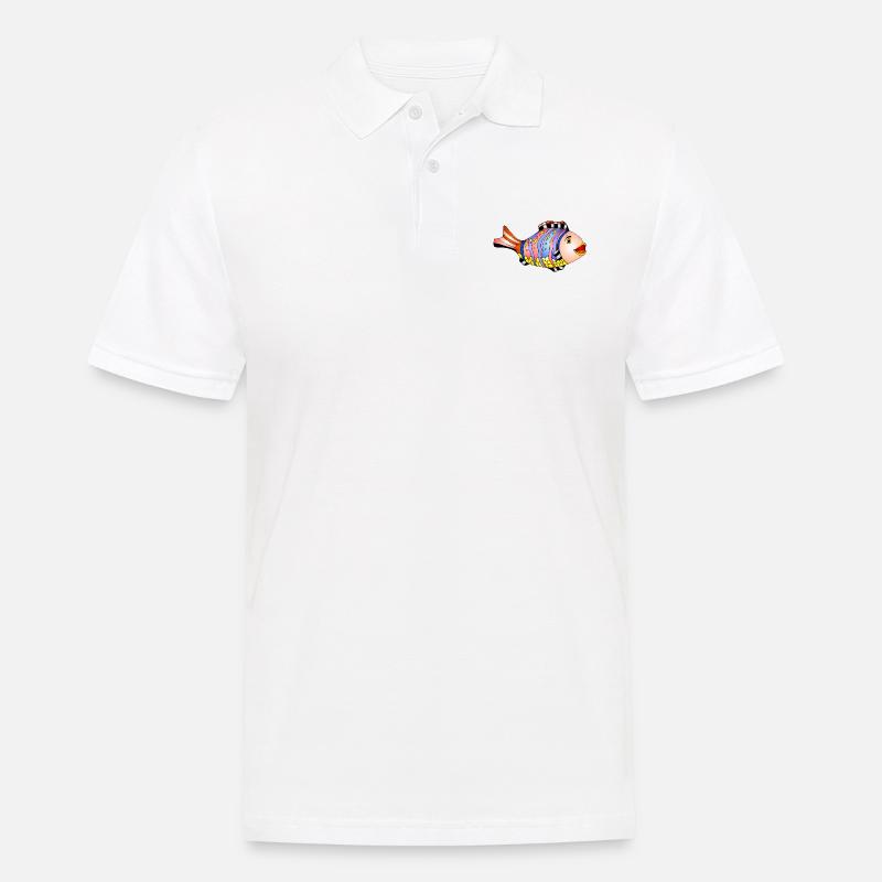 Fisch - Männer Poloshirt - Weiß