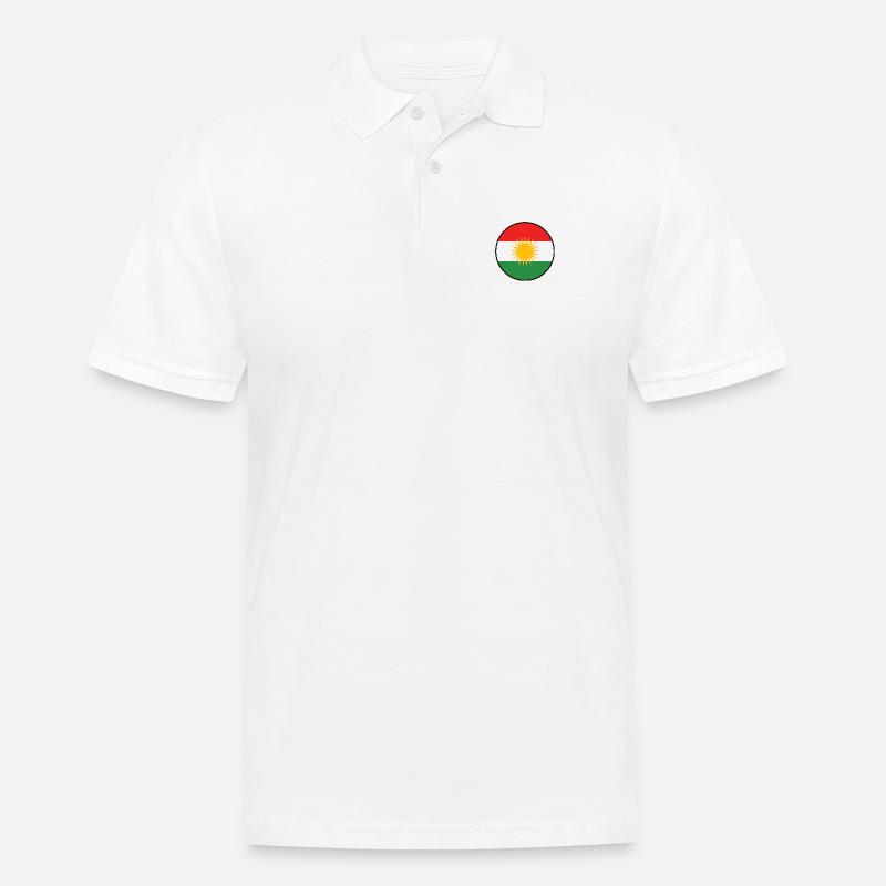 Drapeau du Kurdistan Bakur Bashur Rojava Rojhlt Newroz - Polo Homme - blanc