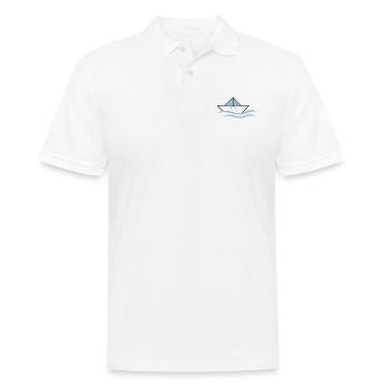 Papierschiffchen auf Wellen - Männer Poloshirt - Weiß - Vorne - Kai (181cm)