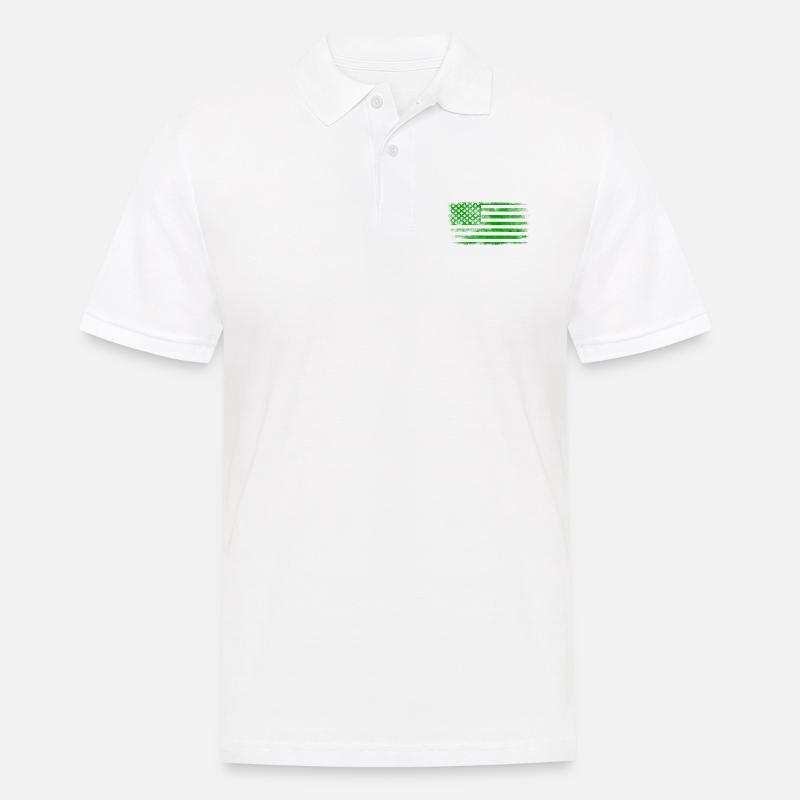 Drapeau de la Saint-Patrick irlandais américain lavé - Polo Homme - blanc