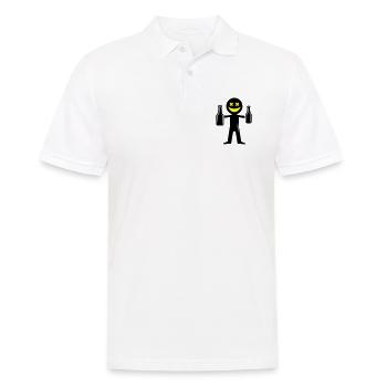 Bière Stick Figure - Polo Homme - blanc - Devant - Kai (181cm)