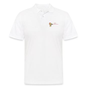 love tin can telephone couple shirt - girl - Männer Poloshirt - Weiß - Vorne - Kai (181cm)