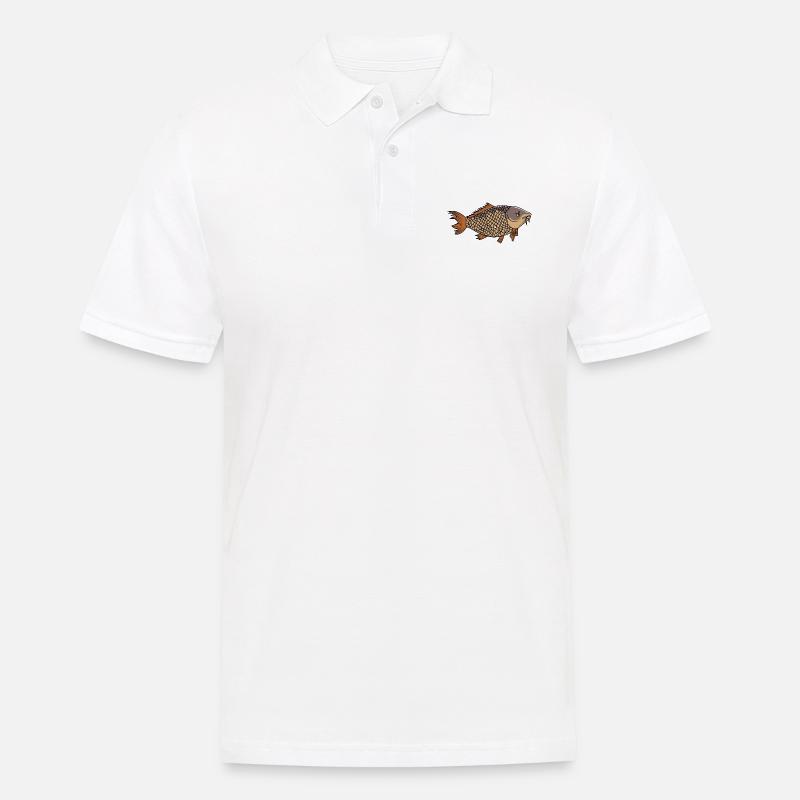 Grantiger Karpfen / Grumpy Carp - Männer Poloshirt - Weiß