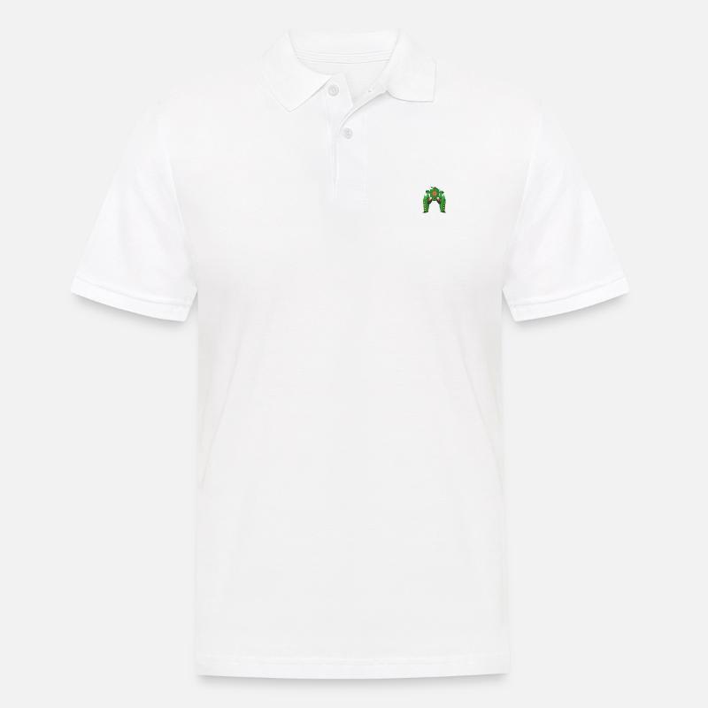 Bot de commande vert - Polo Homme - blanc