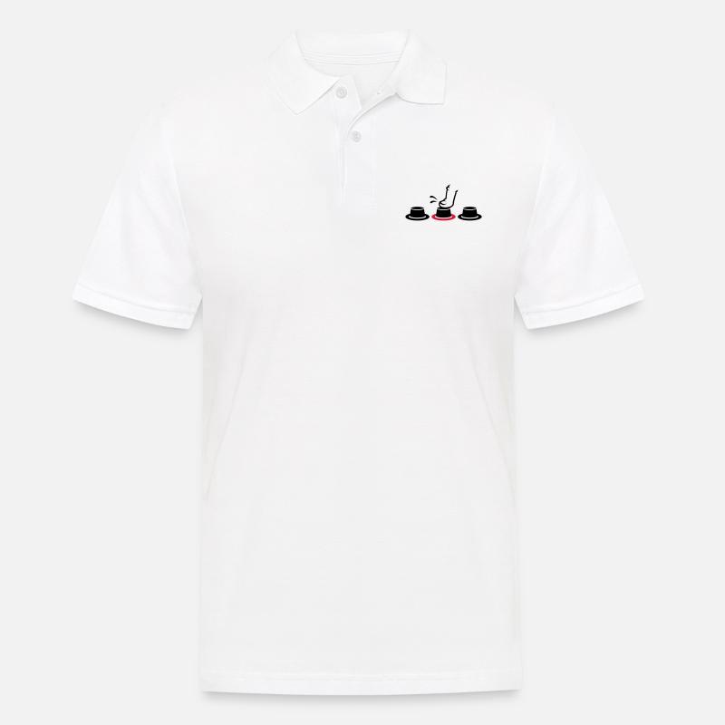 button pusher/ Knopfdrücker (2c) - Men's Polo Shirt - white