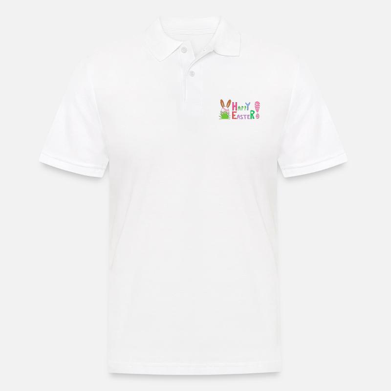 Happy Easter - Männer Poloshirt - Weiß