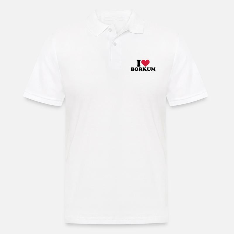 Borkum - Männer Poloshirt - Weiß