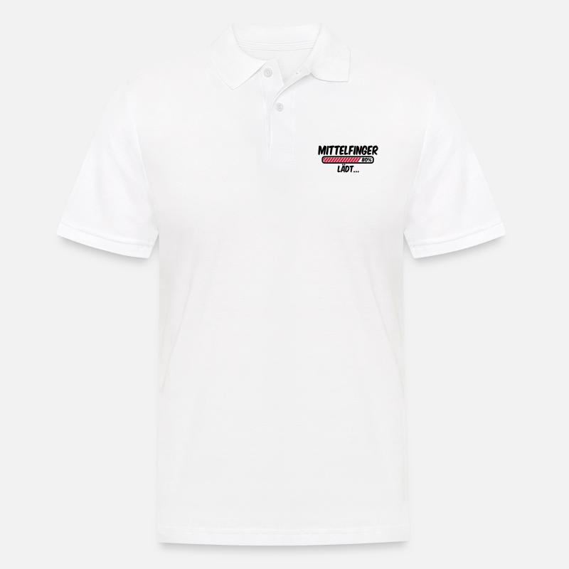 Mittelfinger lädt - Männer Poloshirt - Weiß
