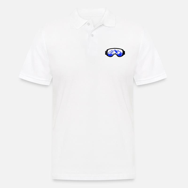 skibrille - Männer Poloshirt - Weiß