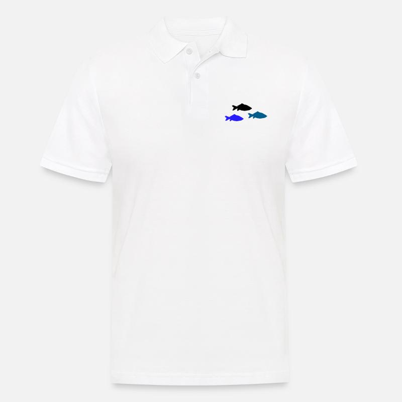 fische - Männer Poloshirt - Weiß