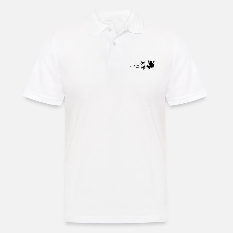 Fröschen_evolution - Männer Poloshirt - Weiß