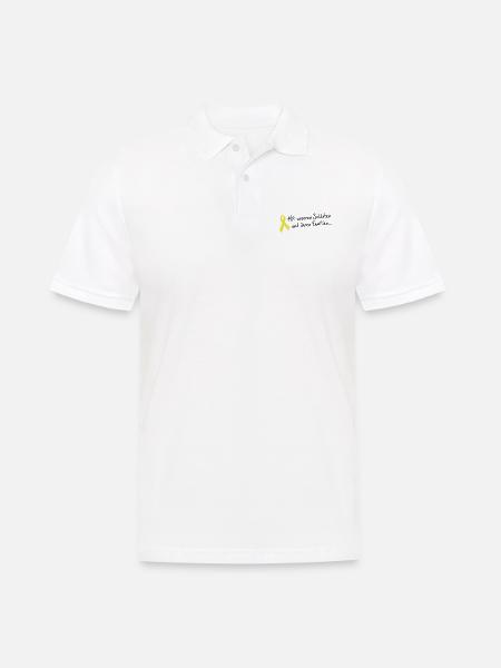 Gelbe Schleife - Solidaritaet mit unseren Soldaten - Männer Poloshirt - Weiß
