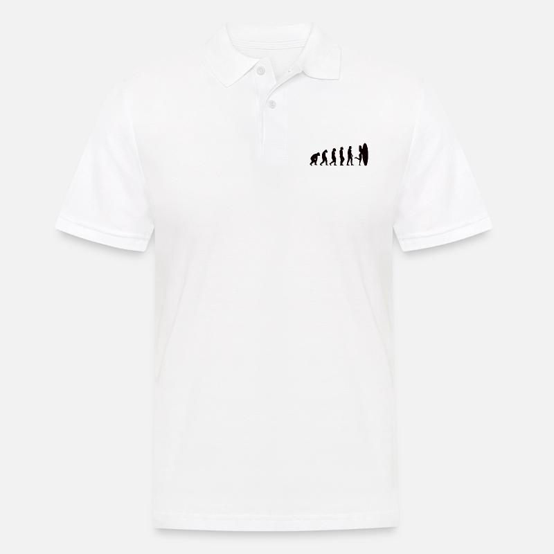Surfer Surfboard Surf Evolution Surf - Polo Homme - blanc