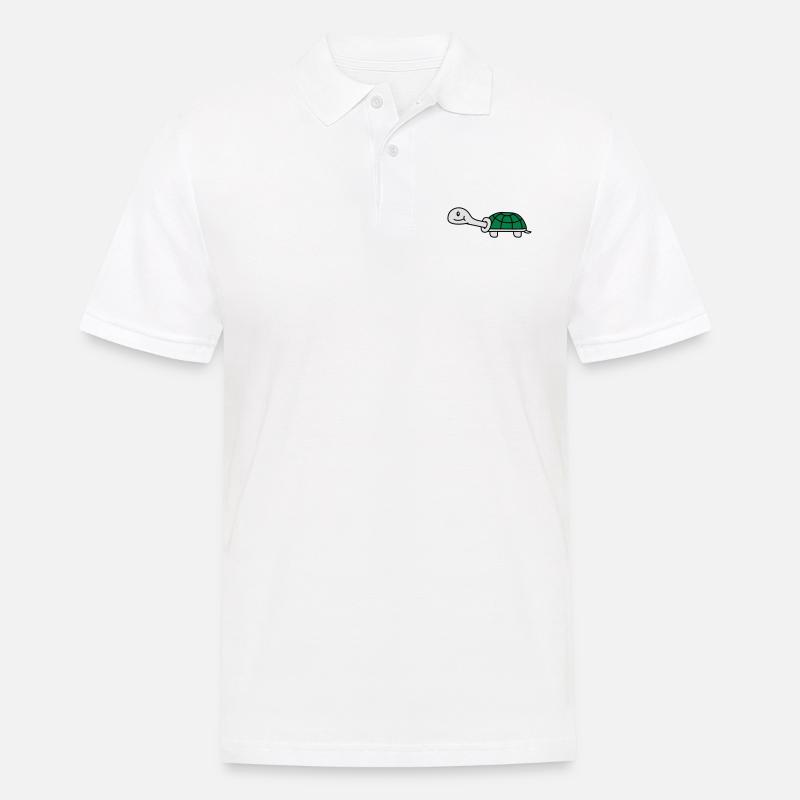 Cute Turtle - Männer Poloshirt - Weiß